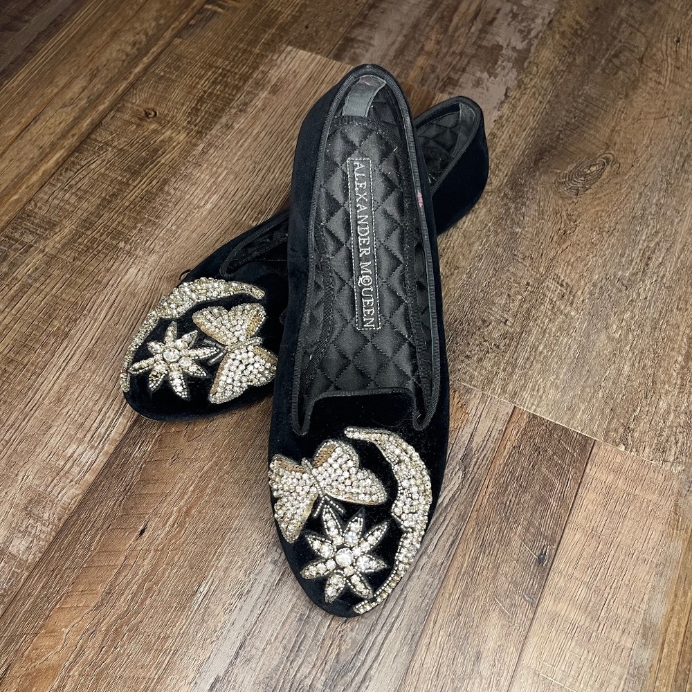 Alexander McQueen velvet flats